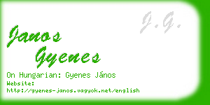 janos gyenes business card